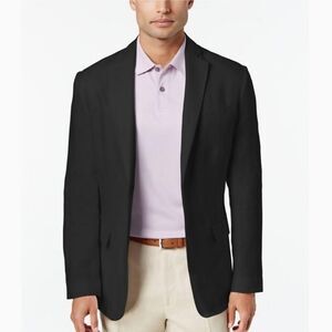 TASSO ELBA BLAZER, Sz XL (45-47), BLACK, POLYESTER/RAYON/WOOL